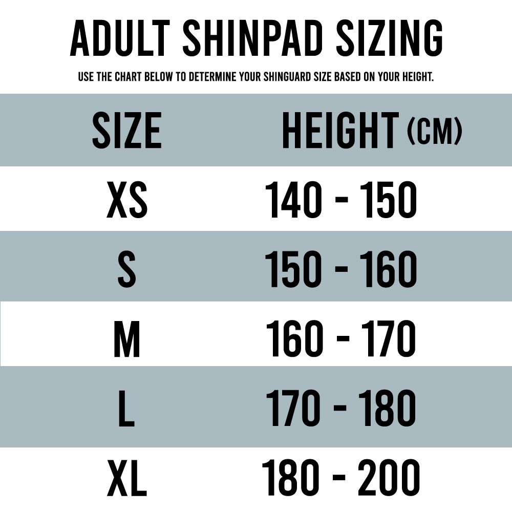 adidas shin pad size chart