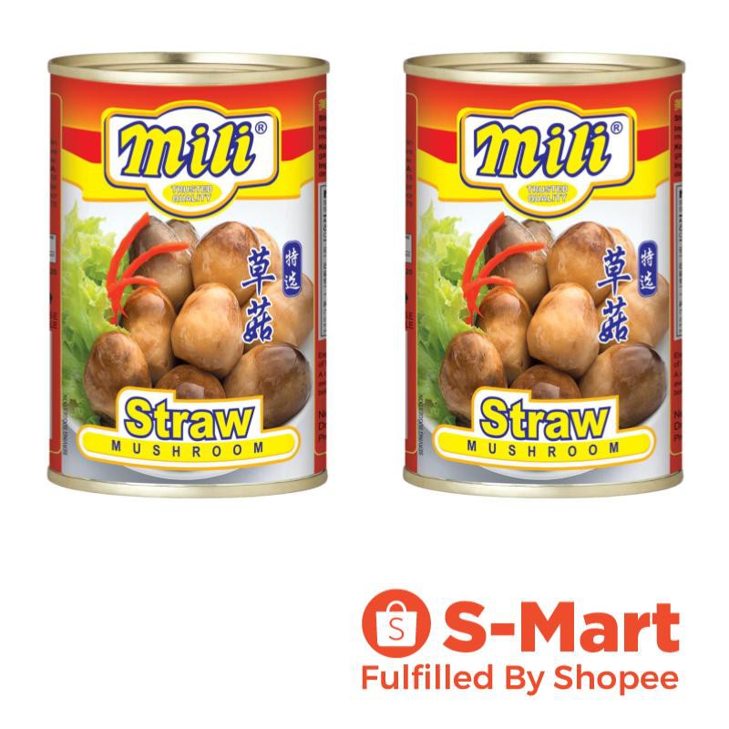 [Bundle by 2] MILI Straw Mushrooms Can Food, 425 Grams (Halal) Shopee