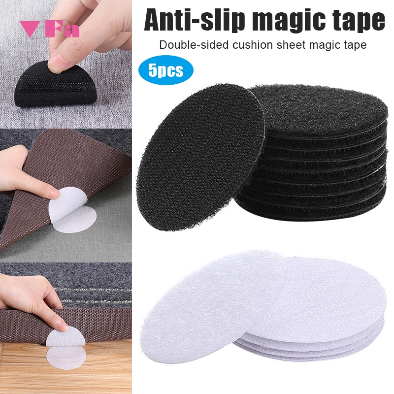 【COD】 5 Pairs/Set Rug Anchors Carpet Fixing NonSlip Hook And Loop
