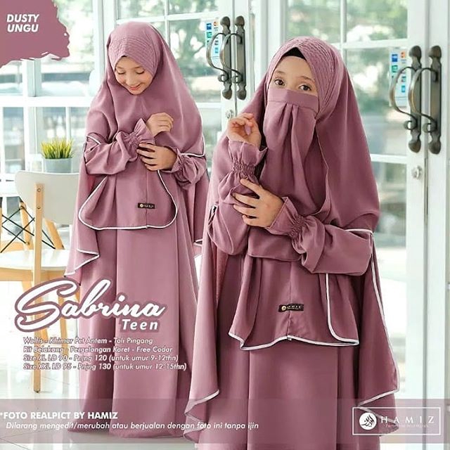 Sabrina Teen Syari Robe Teenage Boy Set Khimar Wolfis Original Veil Niqab Hamiz Shopee Singapore