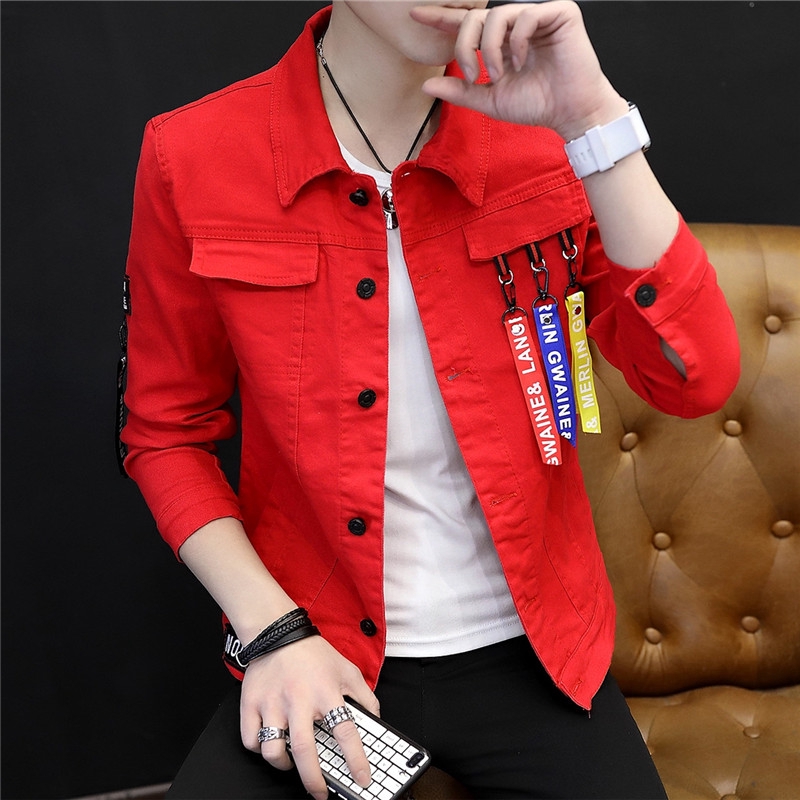 denim red jacket