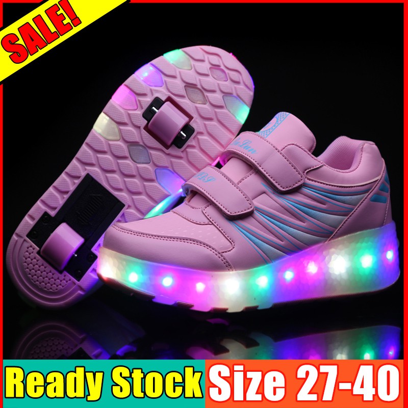 Yealon Kasut Roda Perempuan Led Shoes Girls Kasut Raya Perempuan Led Wheels Kasut Roda Budak Kasut Roda Skates Kids Frozen Pink Size27 40 Shopee Singapore