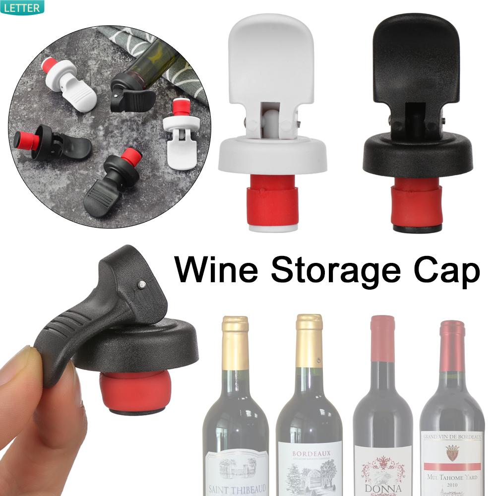 Plastic Household Champagne Reusable Wine Stopper Vacuum Sealed Wine Cork Storage Cap black