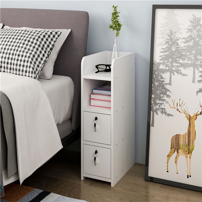 Bedside Table Ultra Narrow 20 25 30cm Drawer With Lock Nordic Cabinet Small Bedside Cabinet Shopee Singapore