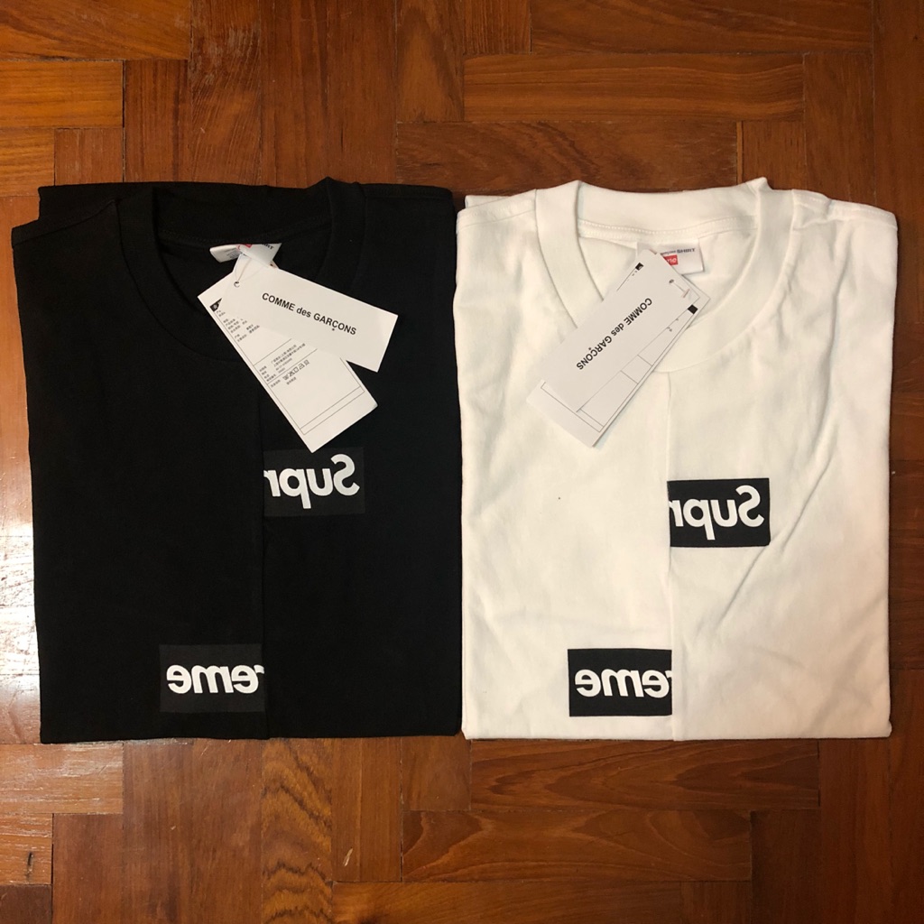 supreme cdg split box logo tee