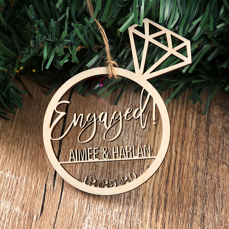 wedding engagement christmas ornament