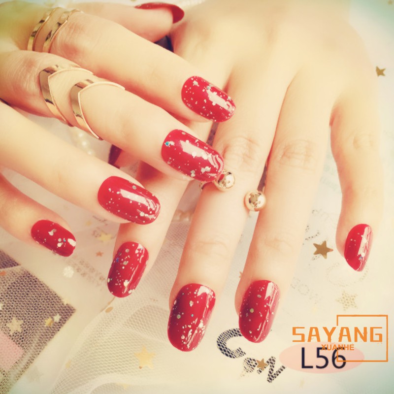 Sayang Bride Wearable Nail Shiny Sequins Decorate Artificial