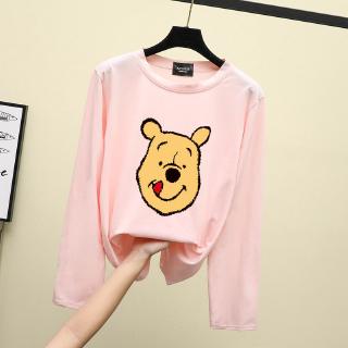 Women T Shirt Murah Plus  Size  Loose Blouse Long Sleeve 