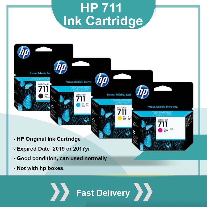 HP 711 Origianl Ink Cartridge (Expired) Yellow Cyan Magenta CZ130A ...