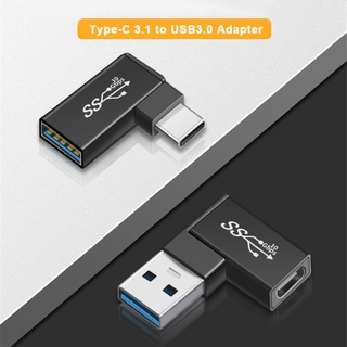 90 Degree USB3.0 Male to Type-C Female Adapter USB-A to USB3.1 Gen 2 10Gbps Convertor For Laptop Notebook Tablet
