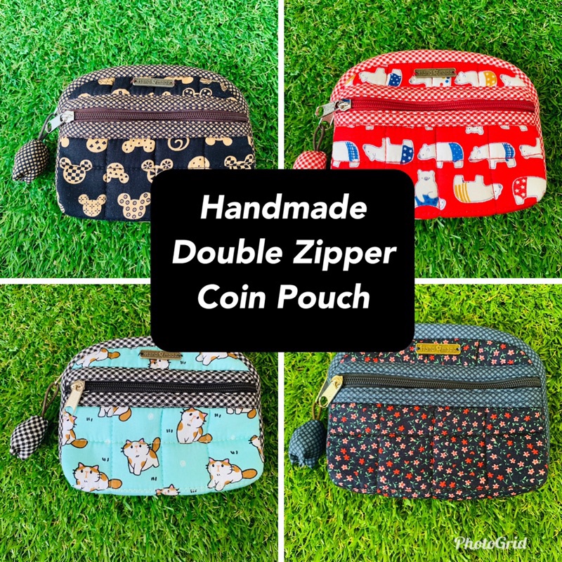 Handmade Double Zipper Coin Pouch Shopee Singapore