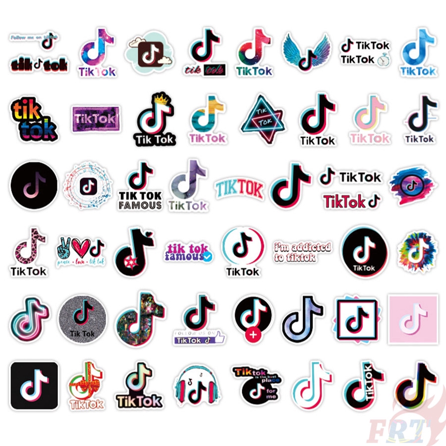 Tik Tok Tiktok Logo Series 02 Stickers 50pcs Set Diy Fashion Luggage Laptop Skateboard Decals Doodle Stickers Shopee Singapore