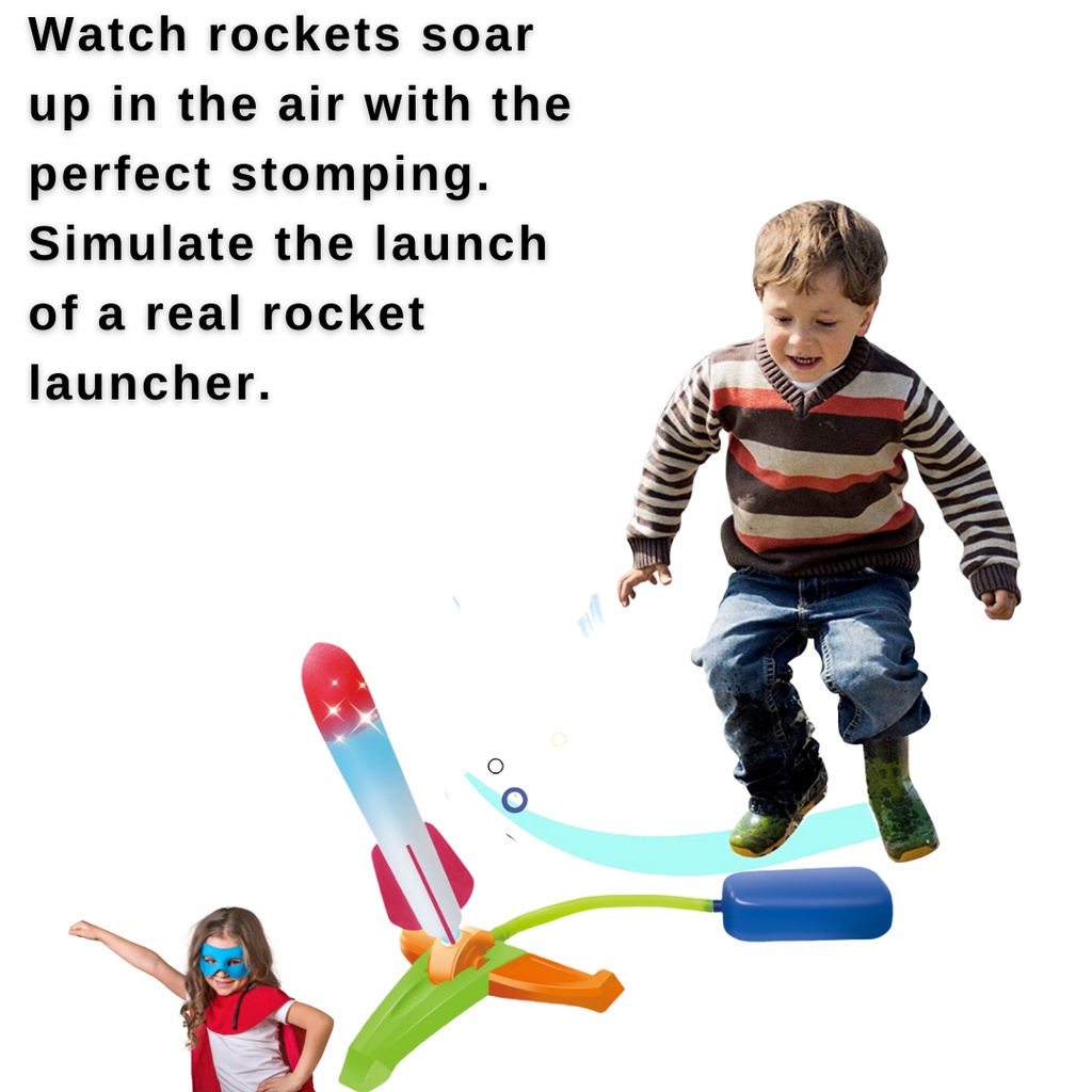 Air Powered Rocket Launcher -  Fun Toy For Children Kids Outdoor Game / STEM Games