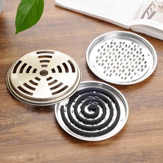1PCS Safety Mosquito Coils Holder With Cover /Large Metal Insect Repellent Rack/  Mosquito Repellent Incense Plate for Home Outdoor/Hotel Summer Anti-mosquito Supplies