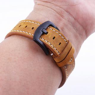 18 19 20 21 22 24mm Genuine Leather Watch Band Retro Crazy Horse Calfskin Wrist Strap Black Metal Buckle Bracelet Watchbands OL8019 #7