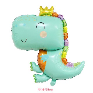 6pcs/set Sky Blue Crown Dinosaur Foil Balloons 100cm Number Helium Balloon Children Boy Dinosaur Theme Globos Birthday Party Decoration Kids #1