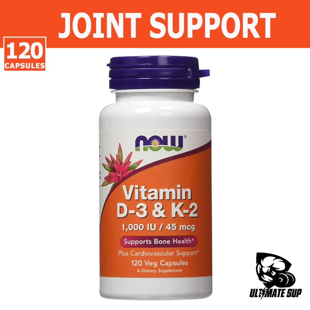 NOW Foods, Vitamin D3 & K2 BONE HEALTH CARDIOVASCULAR SUPPORT, 120
