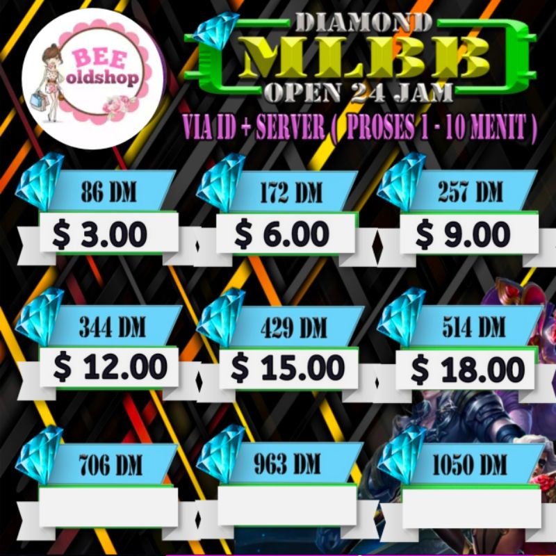 Top Up Mlbb Diamond Mobile Legends Shopee Singapore