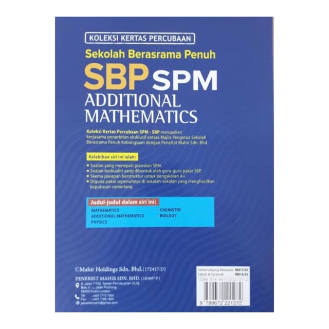 Ready Stock Spm Sbp Additional Mathematics Experiment Paper Collection Shopee Singapore