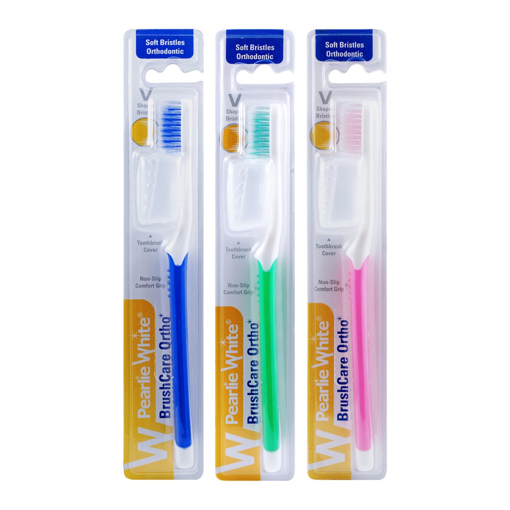 Pearlie White BrushCare Ortho Orthodontic Soft Toothbrush Triple Pack