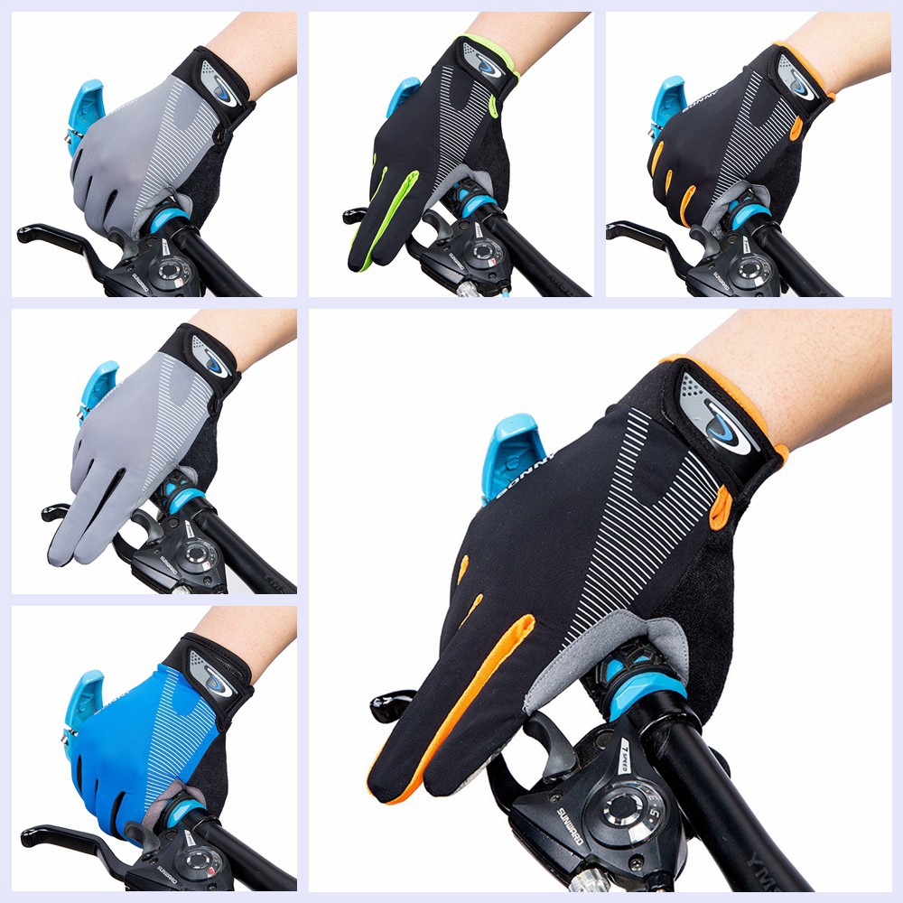 Lycra Silicone Anti-slip Cycling Gloves MTB Full Finger Gloves Touch Screen