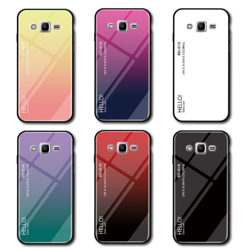 Tempered Glass Case Samsung J2 15 J5 16 J3 J7 Pro 17 Aurora Colorful Cover Shopee Singapore