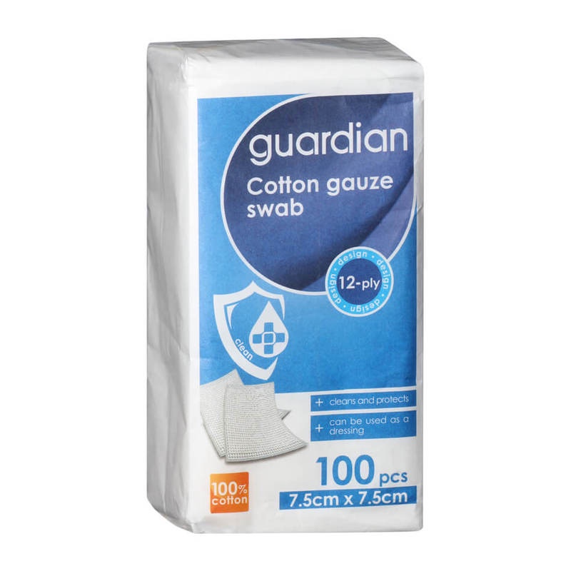Guardian Cotton Gauze Swab 7.5Cm X 7.5Cm, 100Pcs Shopee Singapore