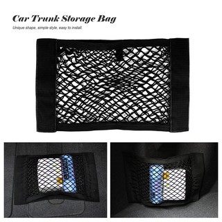 Car Seat Back Storage Elastic Mesh Net Bag Luggage Holder Pocket Magic Tape