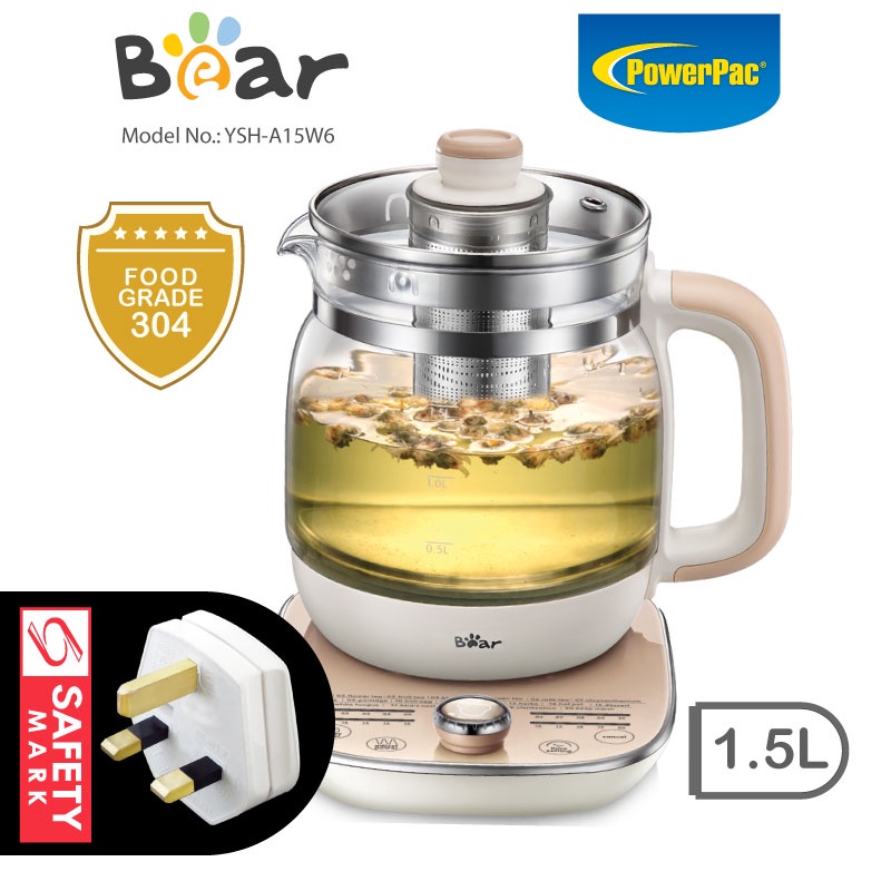 Bear Electric Health Kettle 1.5L multifunction Kettle Tea Office 20 press function (YSHA15W6