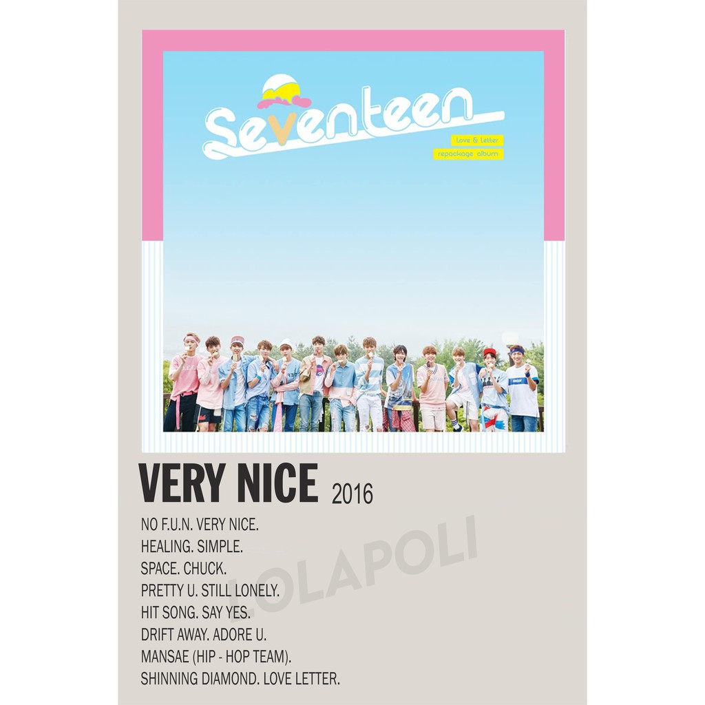 Poster Cover Album K M Pop Very Nice Seventeen Shopee Singapore