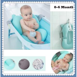 【IN Stock】Anti slip Bathtub Support cushion Baby Bath Tub Pillow Floating Anti-Slip Bath Cushion Soft Seat Bathtub Support for Newborn 0-6 Months