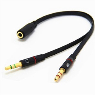 3.5mm Stereo Audio Female to 2 Male Headset Microphone Y Splitter Cable Adapter