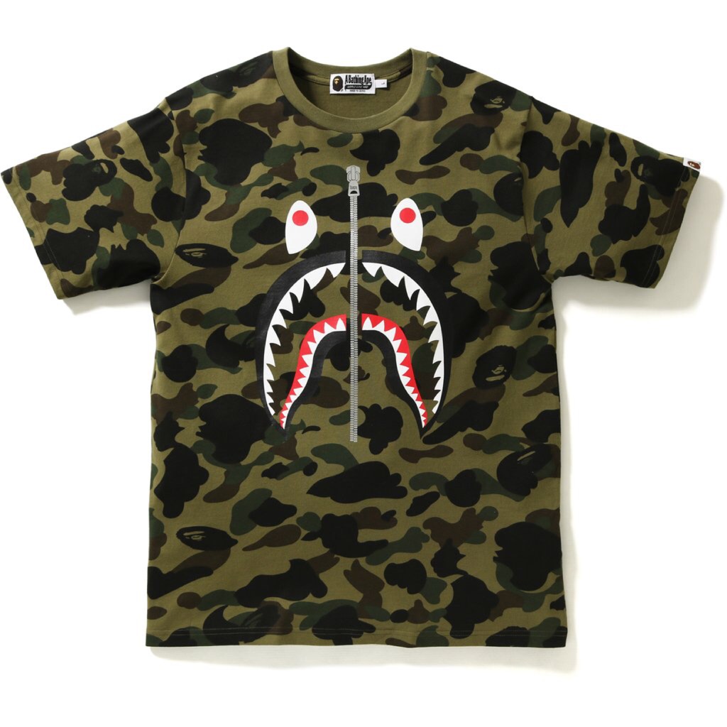 bape t shirt camo shark