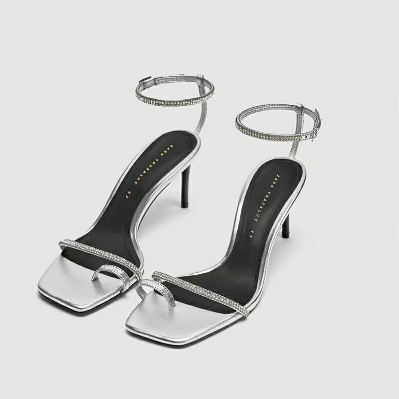 zara silver heels