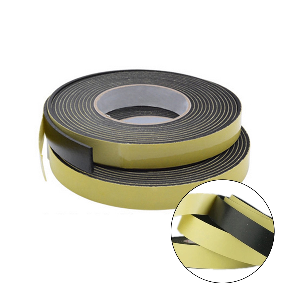 Black Single Sided Self Adhesive Foam Tape Sponge Rubber Strip Door Seal 5M 1pc