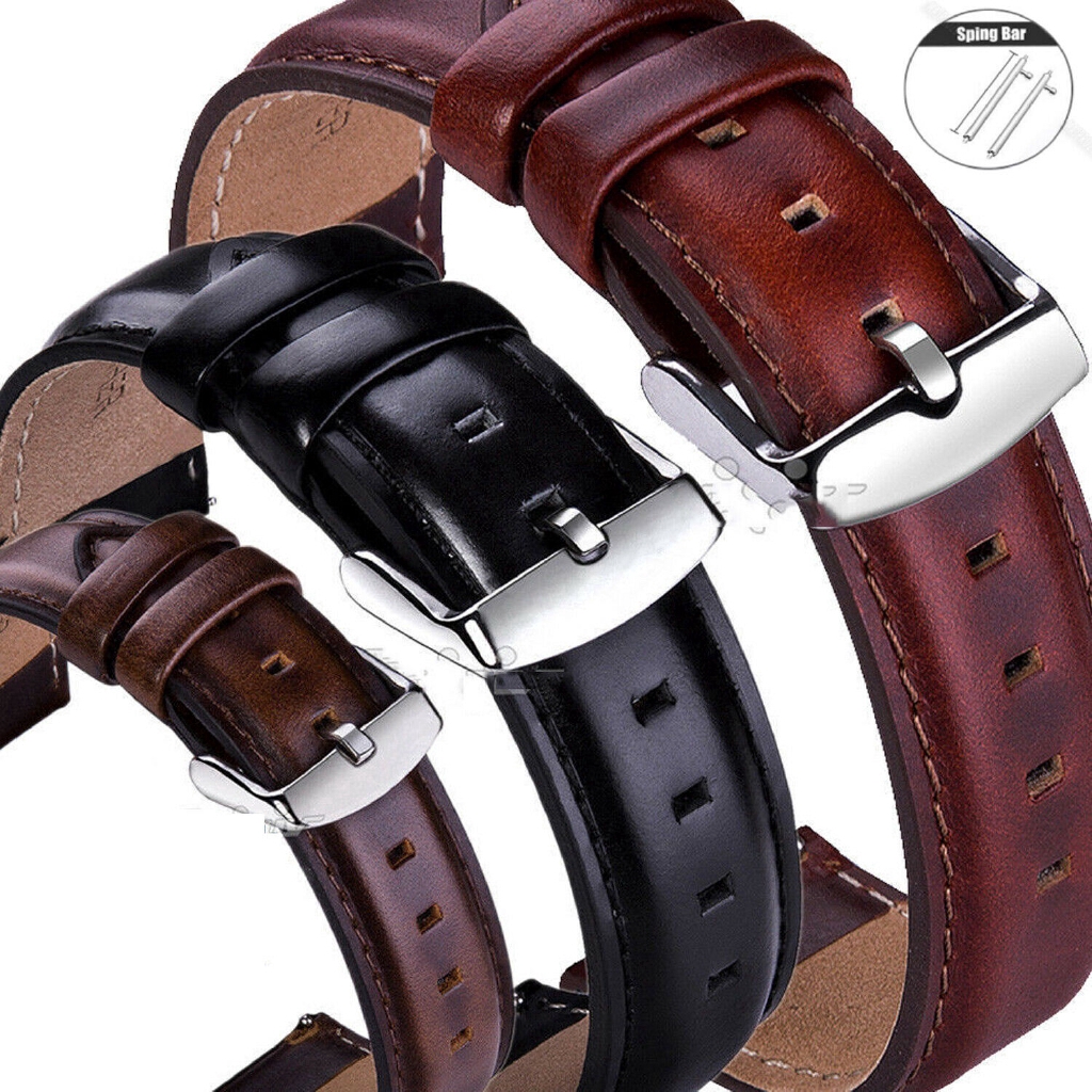 18 20 22mm Quick Release Retro Leather Watch Band Wrist Strap For