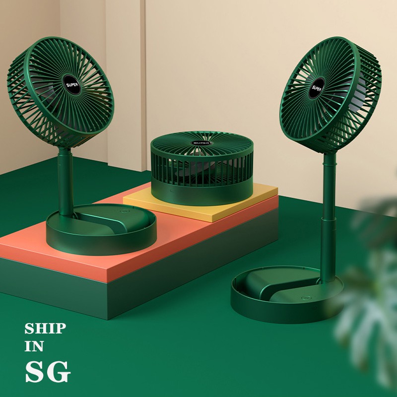 2000mAh Portable charging mini fan telescopic folding wireless charging