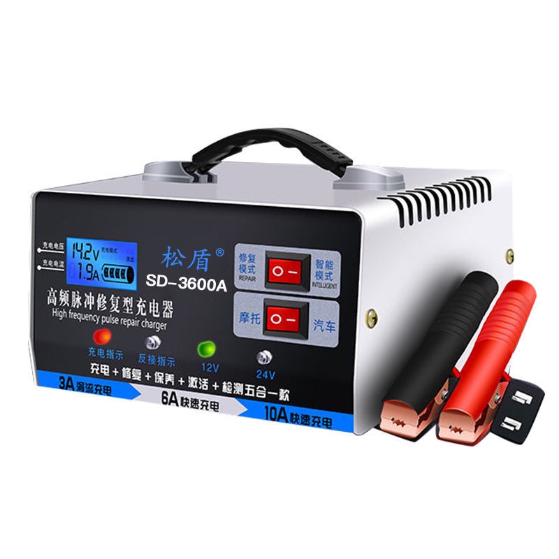 Motorcycle Automobile Battery Charger 12 V24v Intelligent Pure Copper