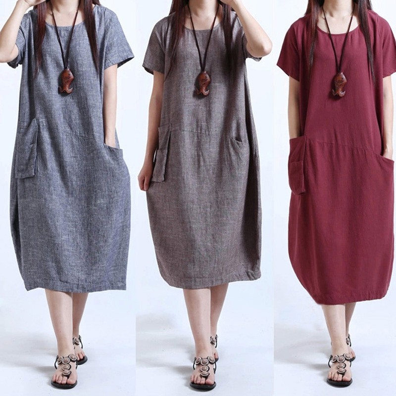 cotton linen summer dresses uk