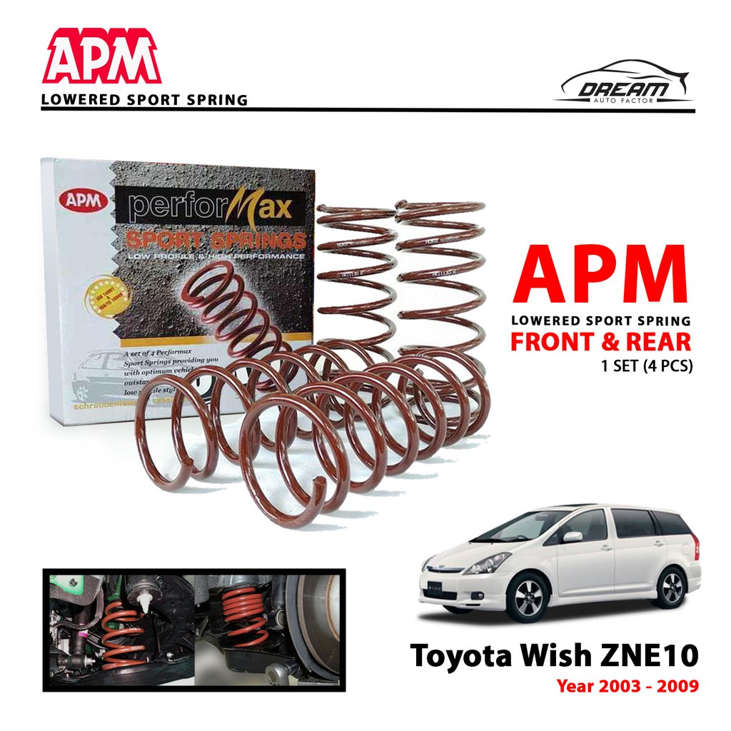 Toyota Wish 2 0 Zne10 Apm Lowered Sport Spring Shopee Singapore