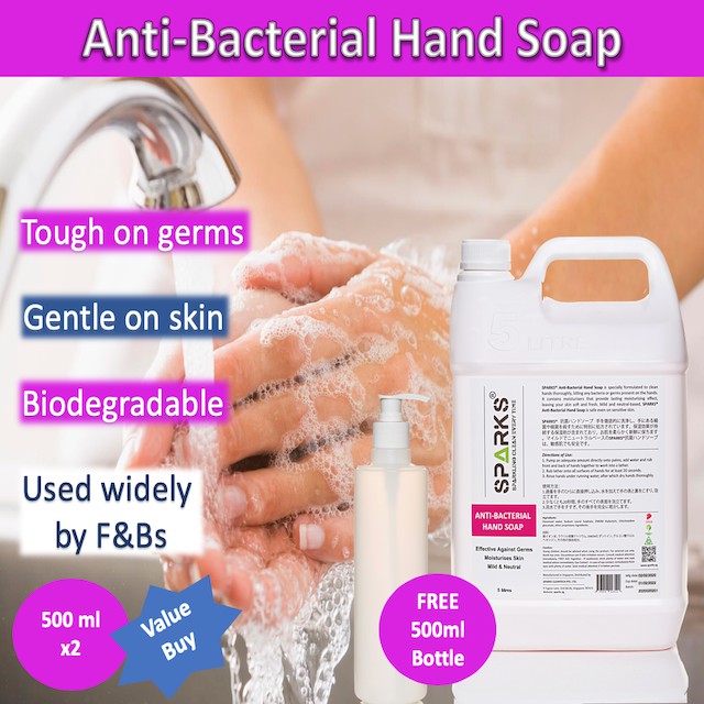 Sparks Anti Bacterial Hand Soap (5 litres) Tough on Germs (Anti