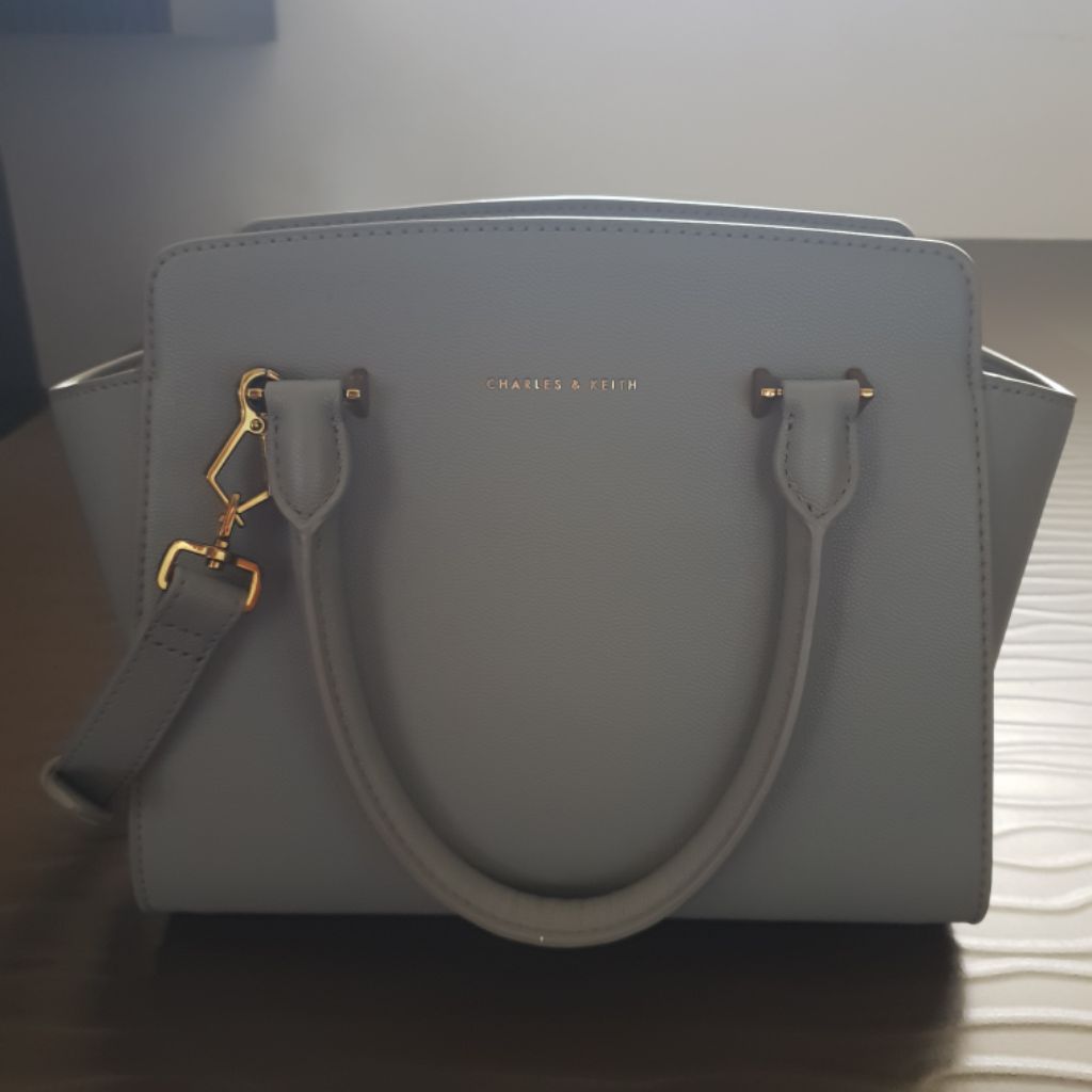 charles and keith grey bag