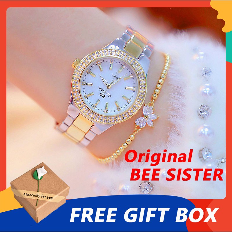 Bs Bee Sister Luxury Women Watch Stainless Rhinestone Quartz Wristwatches Shopee Singapore