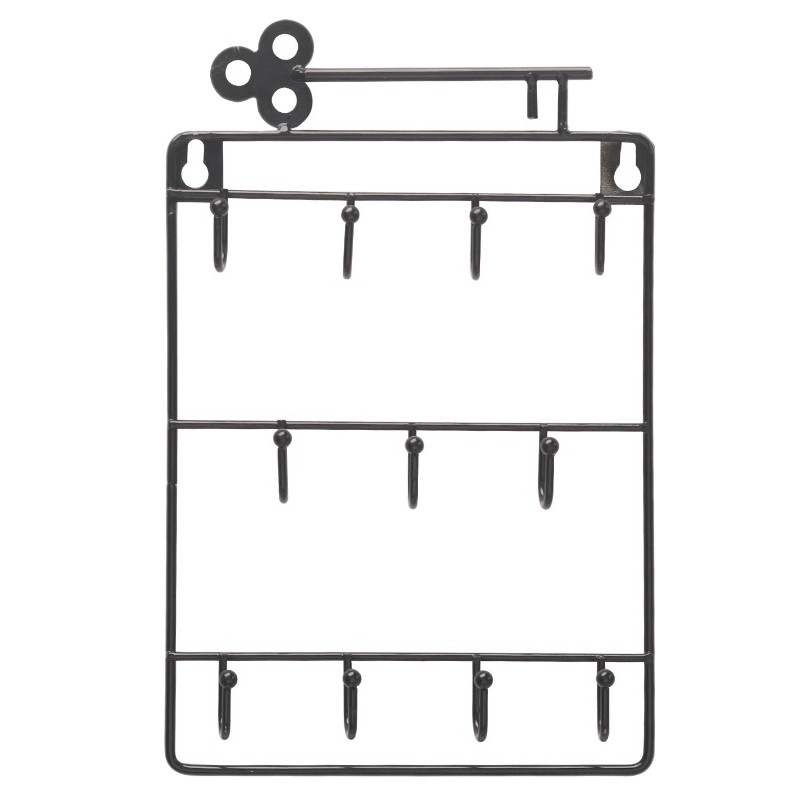 Iron Mounted Hooks 11 Hangers Decorative Coat Hat Rack Home Decor