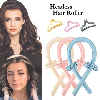 3PCS/set Hair Roller Heatless Curling Rod Headband Hair Rollers Hair Claw Clip Lazy Curler Silk Curling Ribbon HairTool