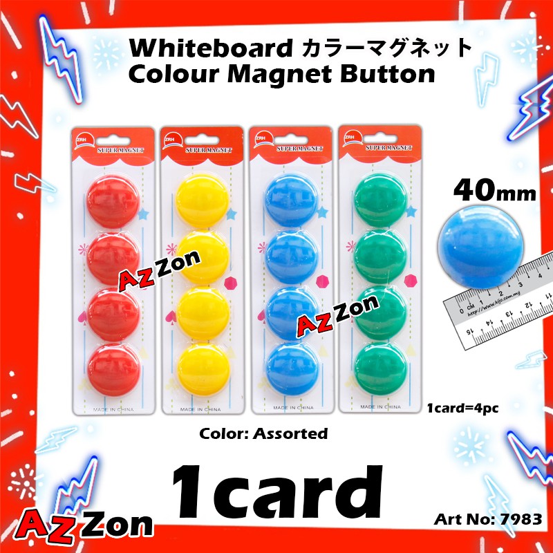 Whiteboard Color Magnet Button 20m 30mm 40mm Round Magnetic Button 白板磁铁圆形磁铁 粒颜色圆形磁铁粒7985 7984 7983 Shopee Singapore