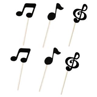 6pcs Classic Kids Birthday Glitter Paper Theme Diy Music Notes