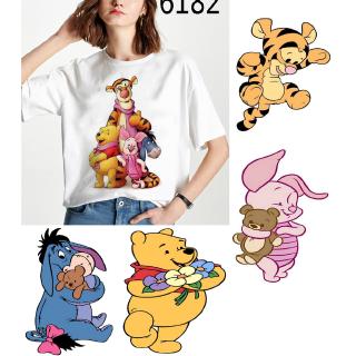 Image of Tops Women Casual Tshirt Winnie the Pooh Adventures Disney Cartoon Print Blouses & Shirts Couple wear