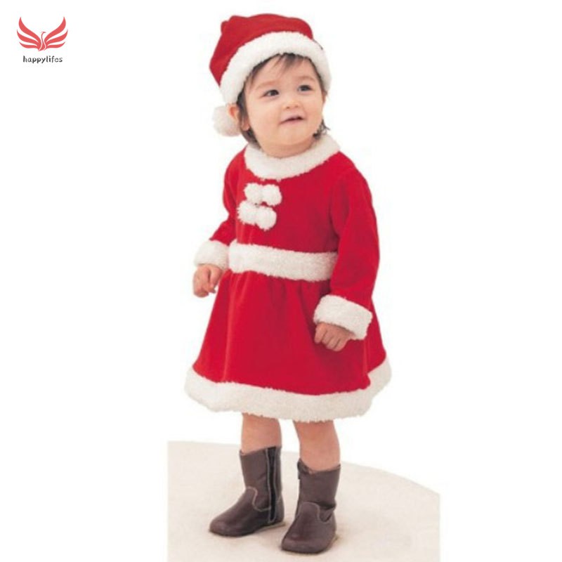 Kid Boys Girls Christmas Santa Claus Dress Set Outfit Costume For Xmas