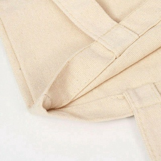 Image of thu nhỏ Plain Creamy White Canvas Shopping Bags,Foldable Reusable Fabric Tote Bag,Shoulder Top Eco Bag Gift #6